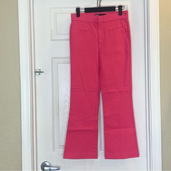 Zara Pink High Rise Cropped Pants Size Small - Picture 8 of 9